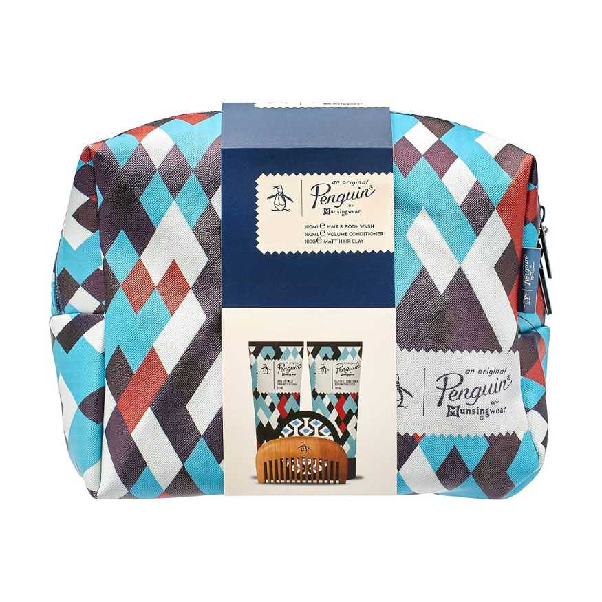 Penguin Washbag Gift Set – Hair & Body Wash, Conditioner, Matte Hair Clay
