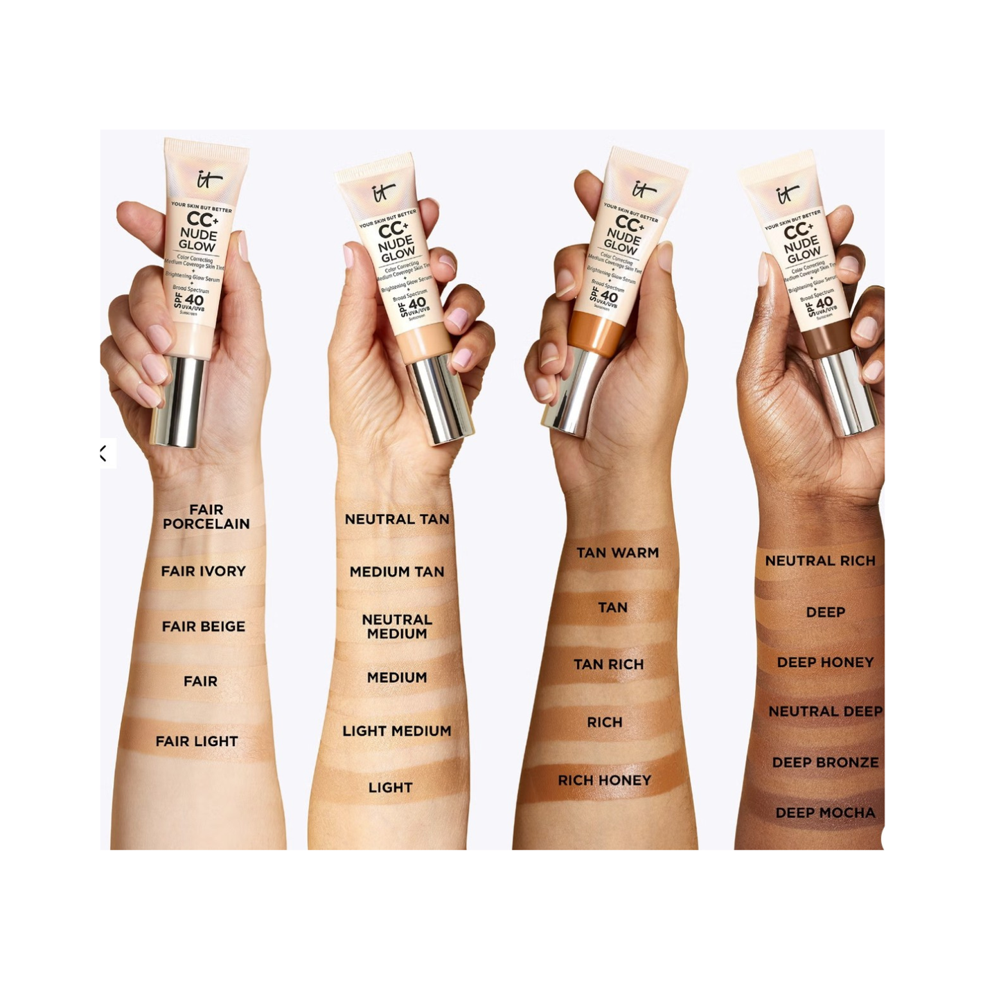 IT CC+ Nude Glow Color Correcting Skin Tint SPF40 32ml - Rich