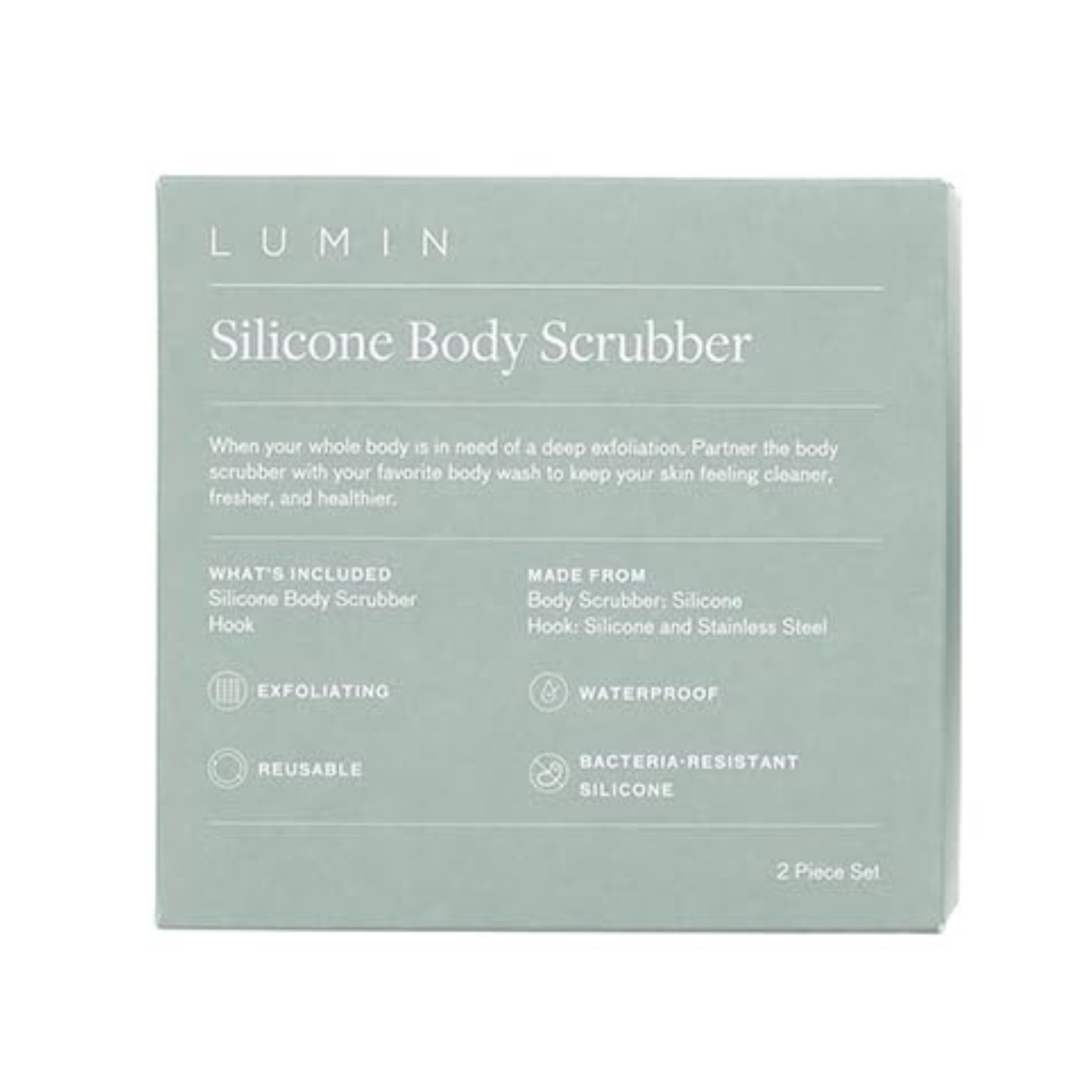 LUMIN Men Silicone Body Scrubber 2pc Set