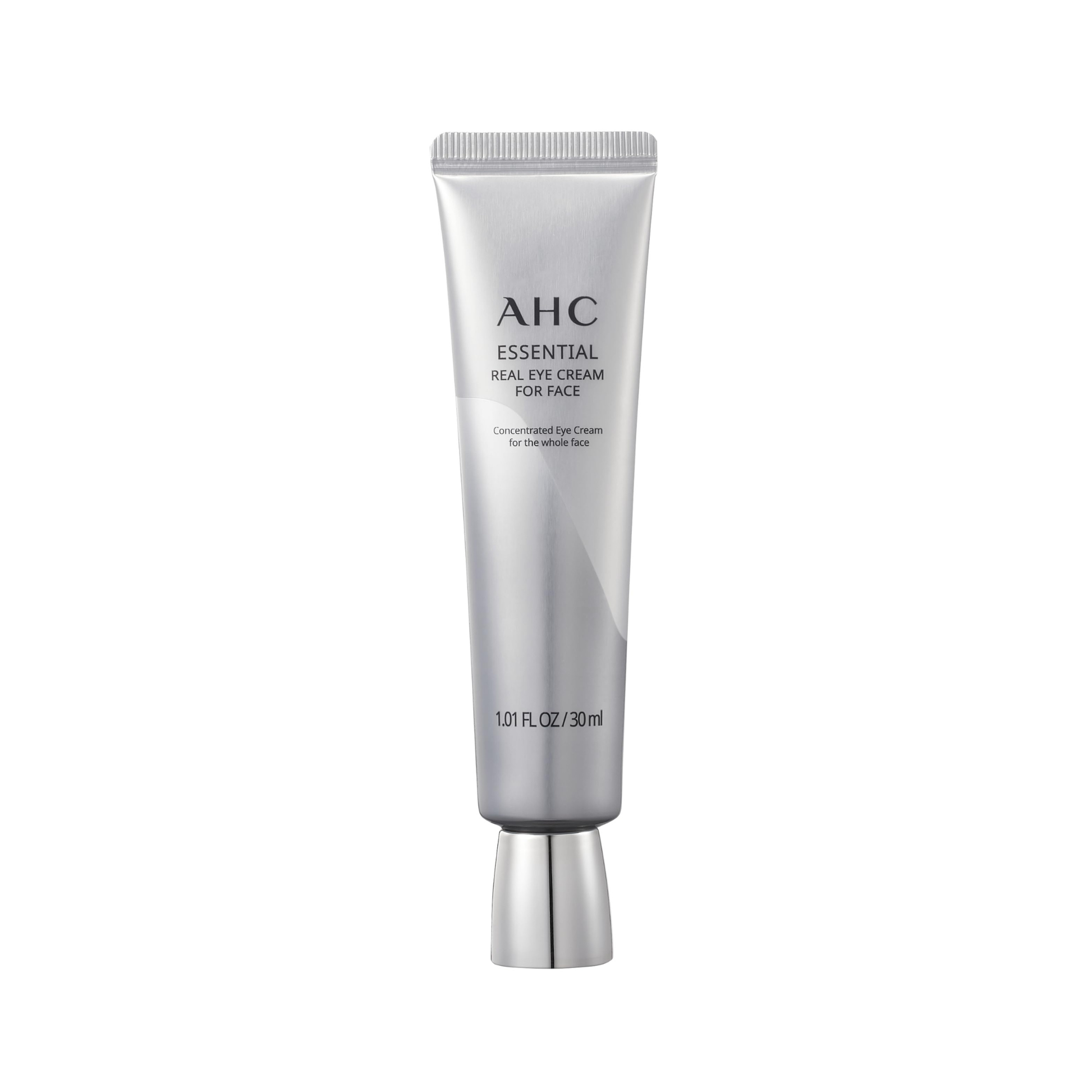 AHC Essential Real Eye Cream for Face tube on a white background