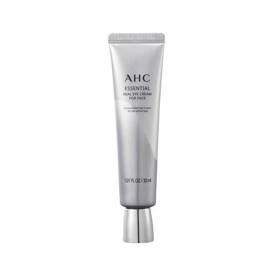 AHC Essential Real Eye Cream for Face tube on a white background