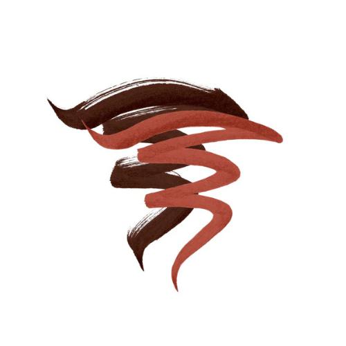 Two brown makeup swatches on a white background